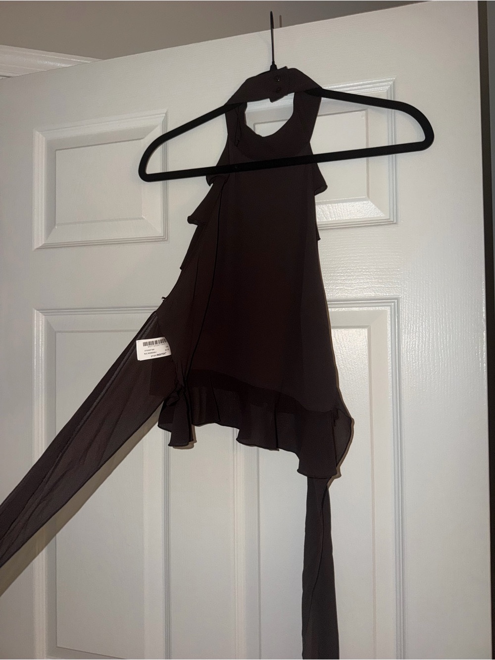 Zara brown Ruffle Halter Top - Picture 3 of 4
